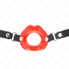 KINK - LIP 8 CM GAG WITH RED LEATHERETTE STRAP 63 x 2 CM ADJUSTABLE 39-58 CM - Afbeelding 3