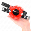KINK - LIP 8 CM GAG WITH RED LEATHERETTE STRAP 63 x 2 CM ADJUSTABLE 39-58 CM - Afbeelding 4