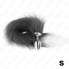 KINK - ANAL PLUG SIZE S 7 X 3 CM WITH SYNTHETIC TAIL 40 CM GREY AND WHITE - Afbeelding 2