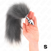 KINK - ANAL PLUG SIZE S 7 X 3 CM WITH SYNTHETIC TAIL 40 CM GREY AND WHITE - Afbeelding 3