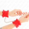 KINK - LACE ELASTIC WRIST RESTRAINTS RED - Afbeelding 3