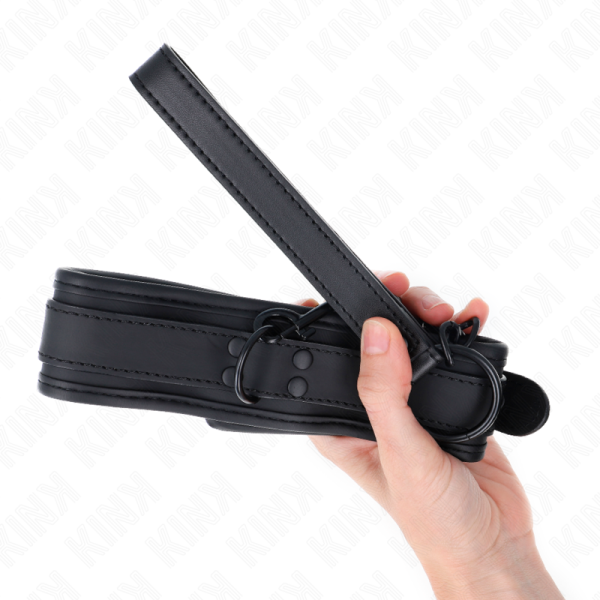 KINK - NEOPRENE BONDAGE COLLAR MODEL 1 WITH BELT 78 CM ADJUSTABLE 37.5 X 49.5 CM - Afbeelding 4