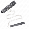 KINK - RING RIVET STRAP NECKLACE WITH BELT 65 CM BLACK ADJUSTABLE 36-50 CM X 3.8 CM - Afbeelding 4