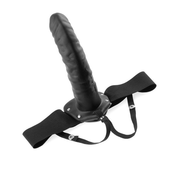 FETISH FANTASY SERIES - 19 CM HOLLOW STRAP-ON BLACK - Afbeelding 3