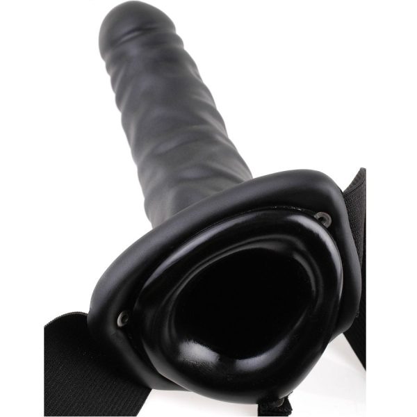 FETISH FANTASY SERIES - 19 CM HOLLOW STRAP-ON BLACK - Afbeelding 4