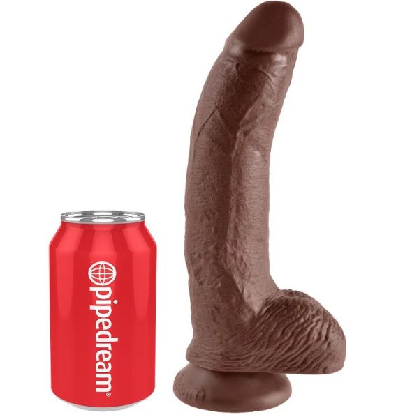 KING COCK - 9 DILDO BROWN WITH BALLS 22.9 CM - Afbeelding 3