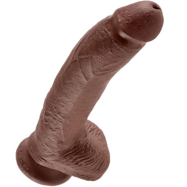 KING COCK - 9 DILDO BROWN WITH BALLS 22.9 CM - Afbeelding 4