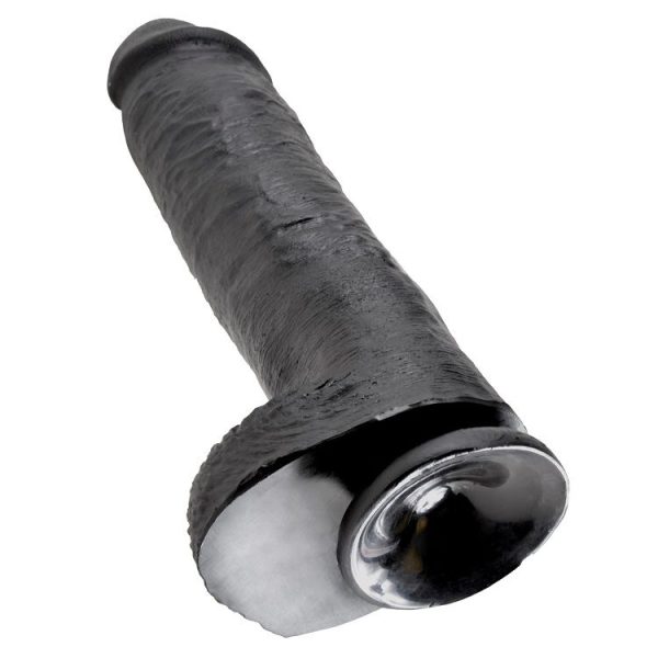 KING COCK - 11 DILDO BLACK WITH BALLS 28 CM - Afbeelding 3