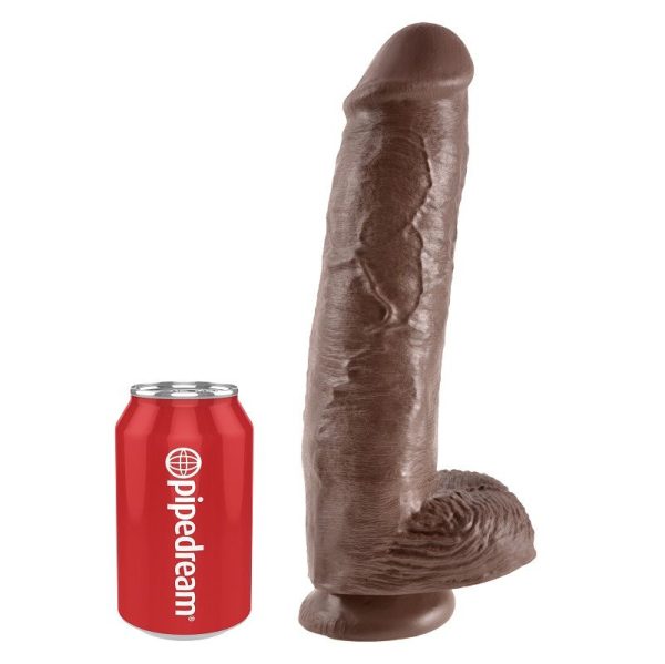 KING COCK - 11 DILDO BROWN WITH BALLS 28 CM - Afbeelding 4