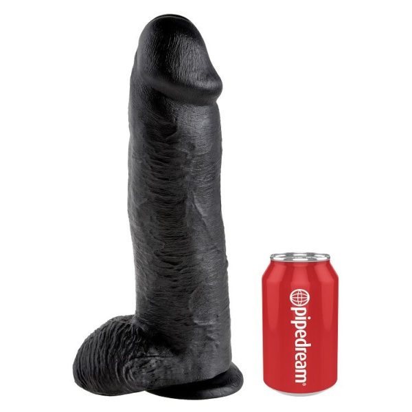 KING COCK - 12 DILDO BLACK WITH BALLS 30.48 CM - Afbeelding 3