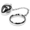 METAL HARD - COCK RING 45MM + CHAIN WITH METAL BALL - Afbeelding 2