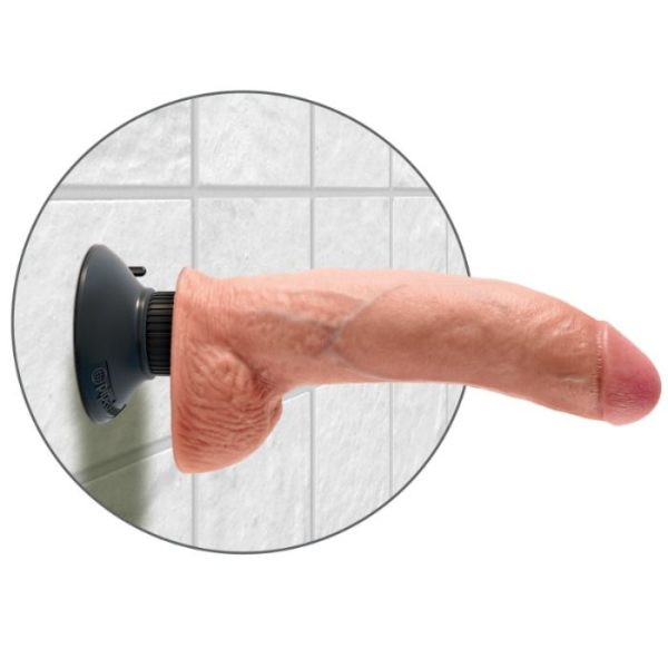 KING COCK - 23 CM VIBRATING COCK WITH BALLS FLESH - Afbeelding 4