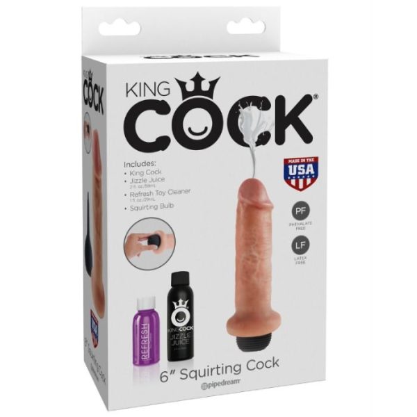 KING COCK - 15.24 CM SQUIRTING DILDO - Afbeelding 2