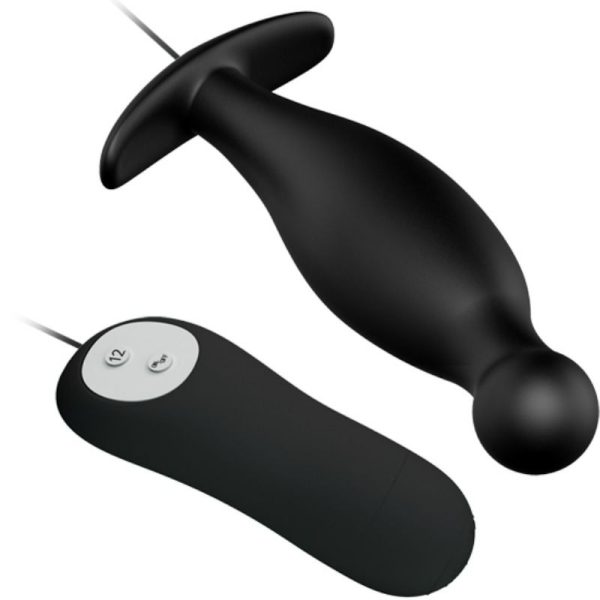 PRETTY LOVE - SILICONE ANAL PLUG 12 VIBRATION MODES BLACK - Afbeelding 3