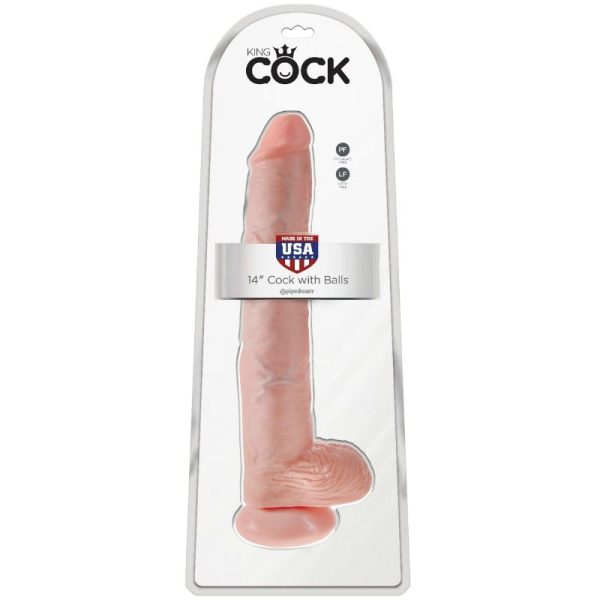 KING COCK - DILDO WITH BALLS 35.6 CM FLESH - Afbeelding 2