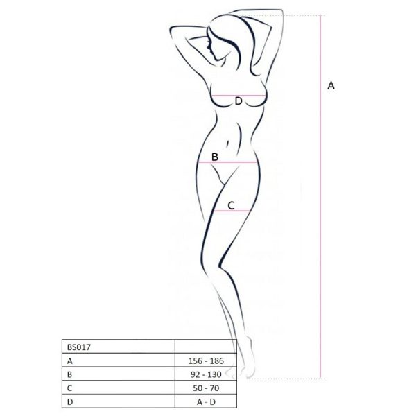 PASSION - WOMAN BS017 WHITE BODYSTOCKING ONE SIZE - Afbeelding 2