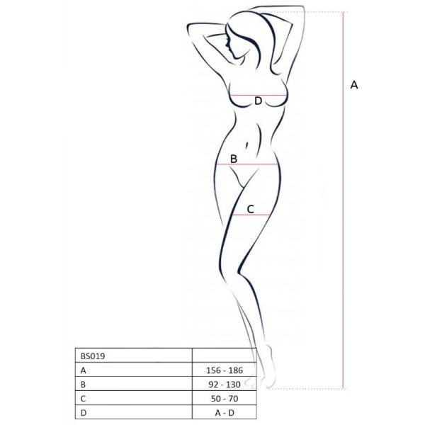 PASSION - WOMAN BS019 WHITE BODYSTOCKING ONE SIZE - Afbeelding 2