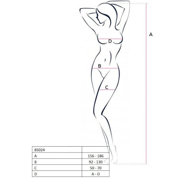 PASSION - WOMAN BS024 BODYSTOCKING BLACK ONE SIZE - Afbeelding 3