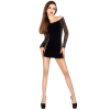 PASSION - WOMAN BS026 BLACK DRESS STYLE BODYSTOCKING ONE SIZE