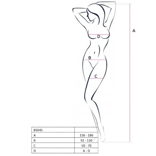 PASSION - WOMAN BS045 BODYSTOCKING BLACK ONE SIZE - Afbeelding 2