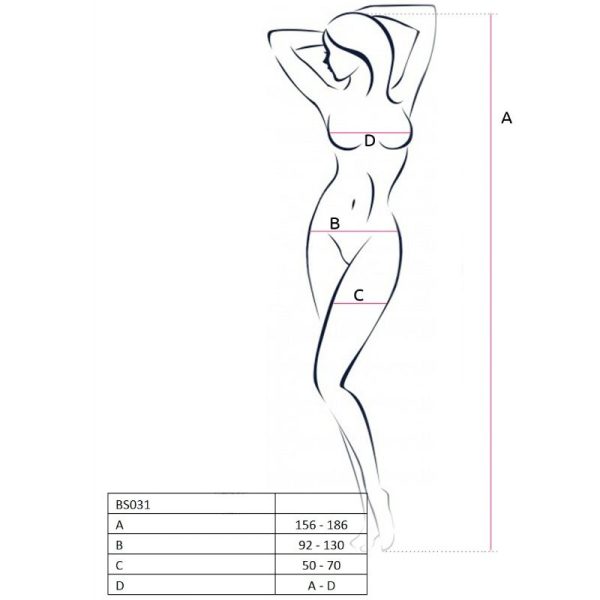 PASSION - WOMAN BS031 WHITE BODYSTOCKING ONE SIZE - Afbeelding 2