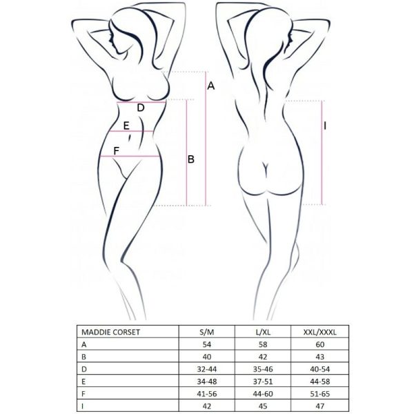 PASSION - WOMAN MADDIE BLACK CORSET SIZE L/XL - Afbeelding 2
