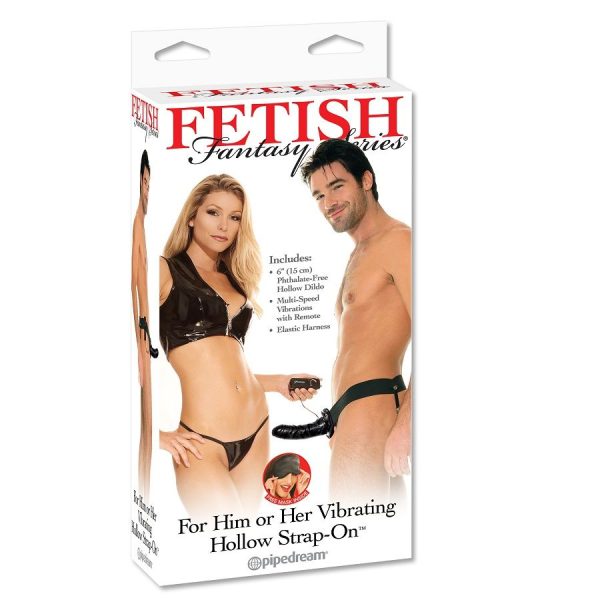 FETISH FANTASY SERIES - VIBRATING HOLLOW STRAP-ON FOR HER OR HIM BLACK - Afbeelding 2