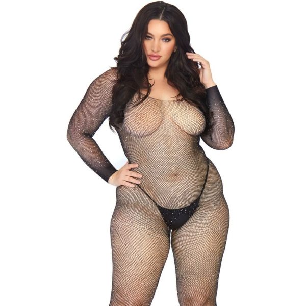LEG AVENUE - CRYSTALIZED NET BODY STOCKING 1X-2X - Afbeelding 3