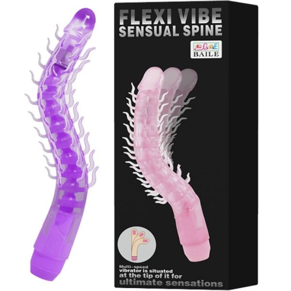 BAILE - FLEXI VIBE SENSUAL SPINE BENDABLE VIBRATING DILDO LILAC 23.5 CM - Afbeelding 3