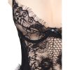 SUBBLIME - QUEEN PLUS FLORAL LACE AND FRINGED BLACK TEDDY - Afbeelding 4