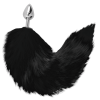 DARKNESS - SILVER ANAL PLUG 8 CM WITH BLACK TAIL - Afbeelding 2