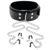 DARKNESS - COLLAR WITH NIPPLE CLAMPS BLACK - Afbeelding 2