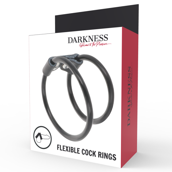 DARKNESS - DOUBLE FLEXIBLE PENIS RING - Afbeelding 4