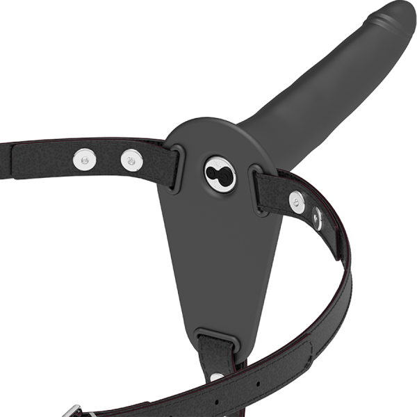FETISH SUBMISSIVE HARNESS - BLACK SILICONE VIBRATOR 15 CM - Afbeelding 2