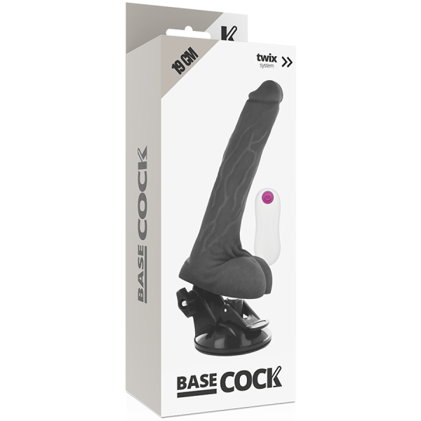 BASECOCK - REALISTIC VIBRATOR REMOTE CONTROL BLACK 19 CM -O- 4 CM - Afbeelding 5