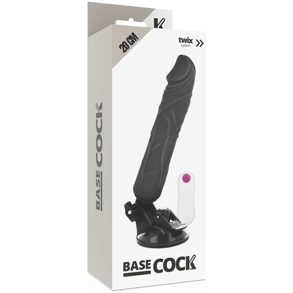 BASECOCK - REALISTIC VIBRATOR REMOTE CONTROL BLACK 20 CM -O- 4 CM - Afbeelding 5