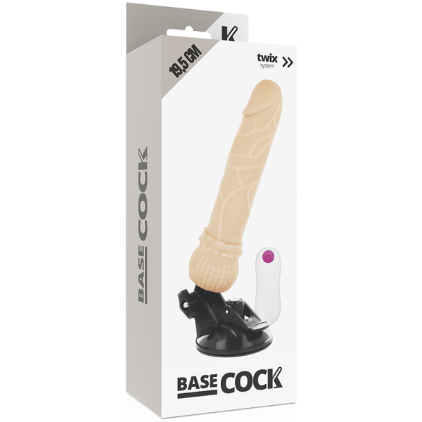 BASECOCK - REALISTIC VIBRATOR REMOTE CONTROL FLESH 19.5 CM -O- 4 CM - Afbeelding 4