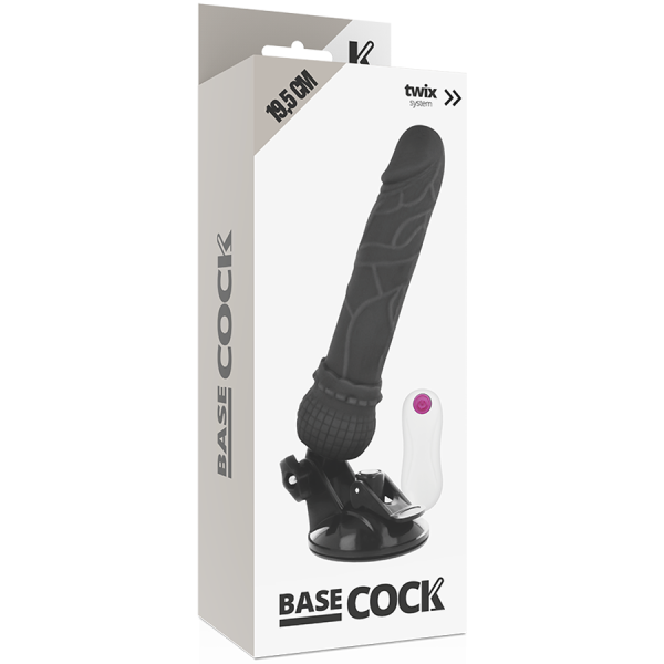 BASECOCK - REALISTIC VIBRATOR REMOTE CONTROL BLACK 19.5 CM -O- 4 CM - Afbeelding 5