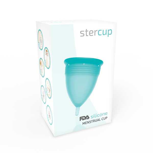STERCUP - FDA SILICONE MENSTRUAL CUP AQUAMARINE - SIZE L - Afbeelding 5