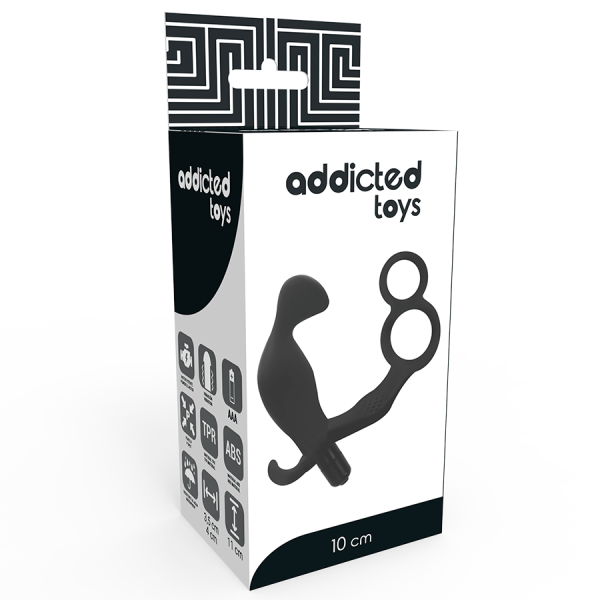 ADDICTED TOYS - ANAL PLUG WITH DOUBLE PENIS RING AND TESTICLES BLACK - Afbeelding 4