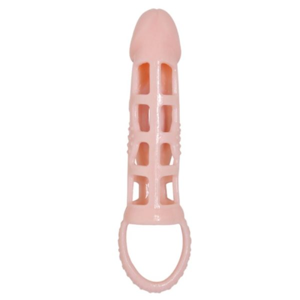 BAILE - PENIS EXTENDER COVER WITH VIBRATION AND NATURAL STRAP 13.5 CM - Afbeelding 6