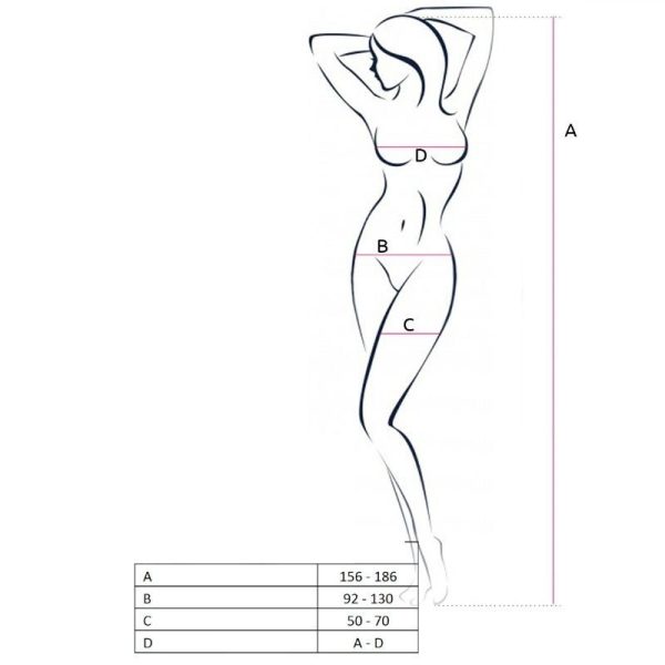 PASSION - WOMAN BS046 WHITE BODYSTOCKING ONE SIZE - Afbeelding 2