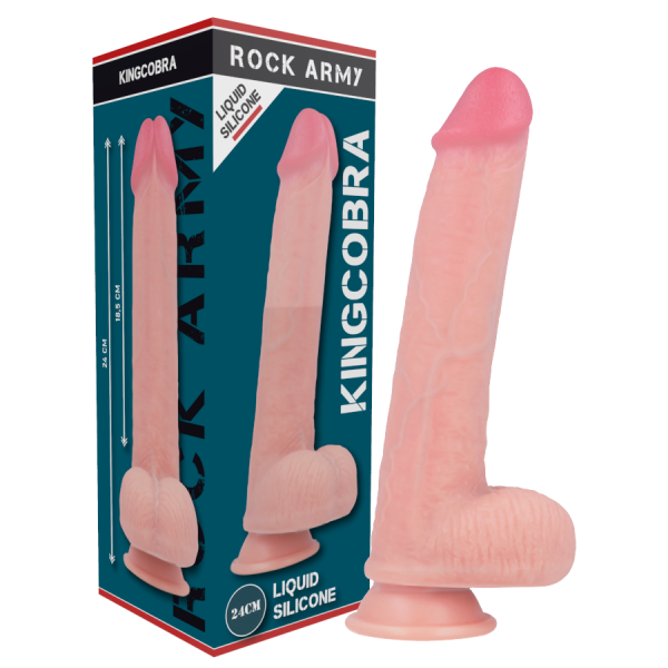 ROCKARMY - LIQUID SILICONE PREMIUM KINGCOBRA REALISTIC 24 CM -O- 4.77 CM - Afbeelding 8