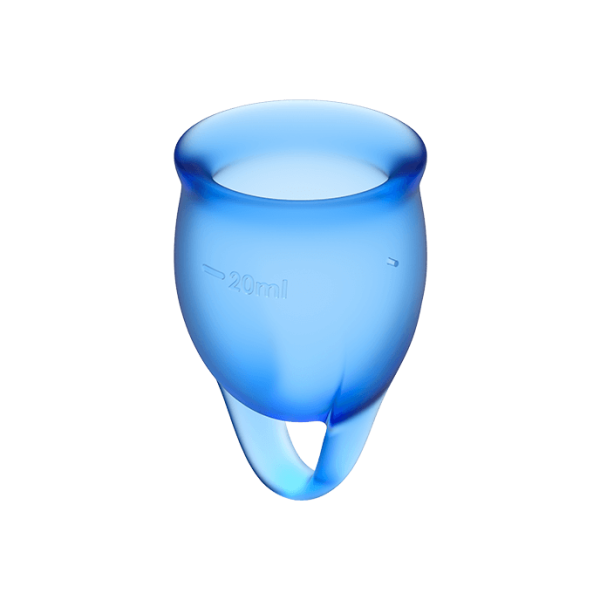 SATISFYER - FEEL CONFIDENT MENSTRUAL CUP DARK BLUE 15 + 20 ML - Afbeelding 3