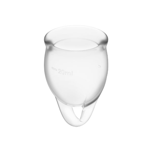 SATISFYER - FEEL CONFIDENT MENSTRUAL CUP CLEAR 15 + 20 ML - Afbeelding 3