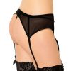 QUEEN LINGERIE - THONG WITH BLACK LACE GARTER S/M - Afbeelding 3