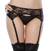 QUEEN LINGERIE - FLORAL DESIGN GARTER THONG L/XL