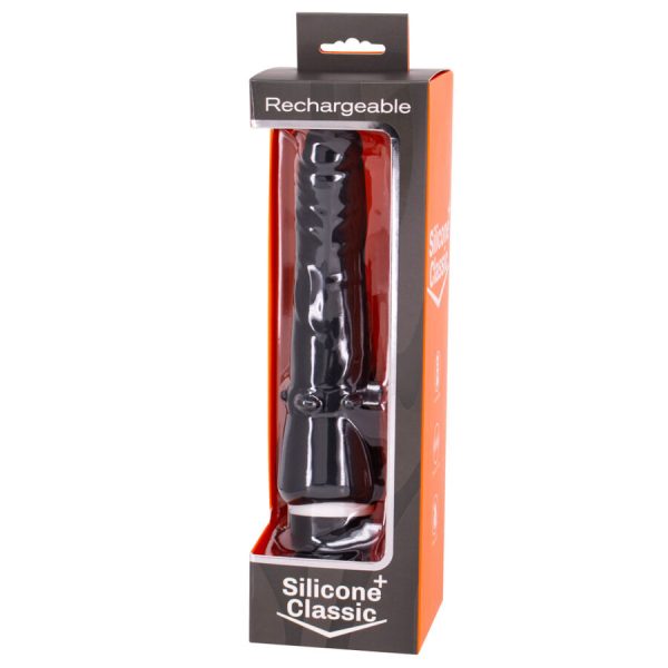 SEVEN CREATIONS - BLACK RECHARGEABLE VIBRATOR 7V 20 CM - Afbeelding 2