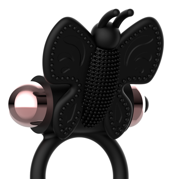 COQUETTE CHIC DESIRE - COCK RING BUTTERFLY WITH VIBRATOR BLACK/ GOLD - Afbeelding 4
