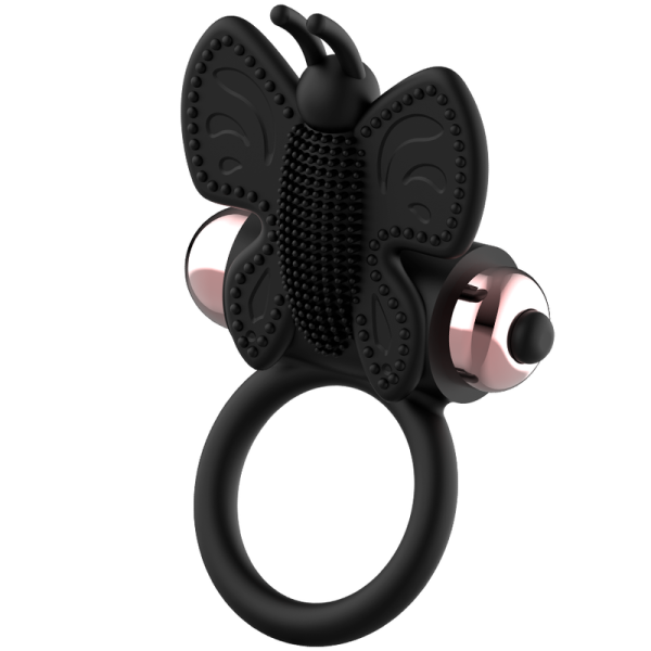 COQUETTE CHIC DESIRE - COCK RING BUTTERFLY WITH VIBRATOR BLACK/ GOLD - Afbeelding 5